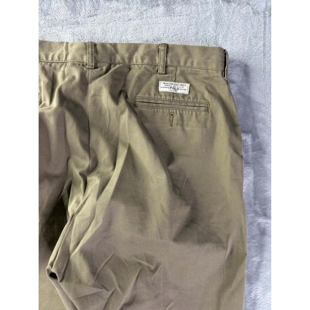 Ralph Lauren Prospect Pant Mens 40x32 Khaki Tan Flat Front Chino 40x31 Beige
